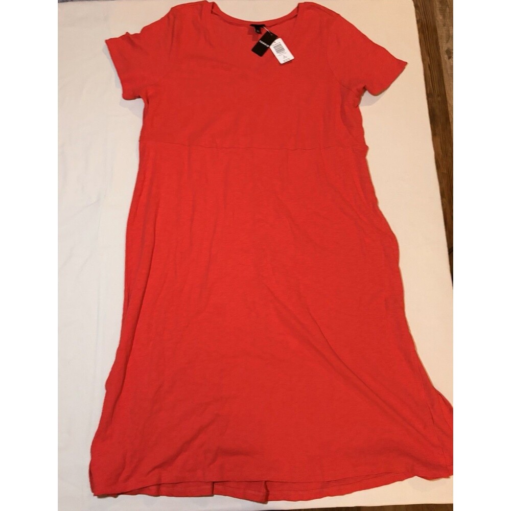 Torrid NWT Women’s 2X Red Short Sleeve Scoop Neck Midi T-Shirt Dress - Picture 2 of 5